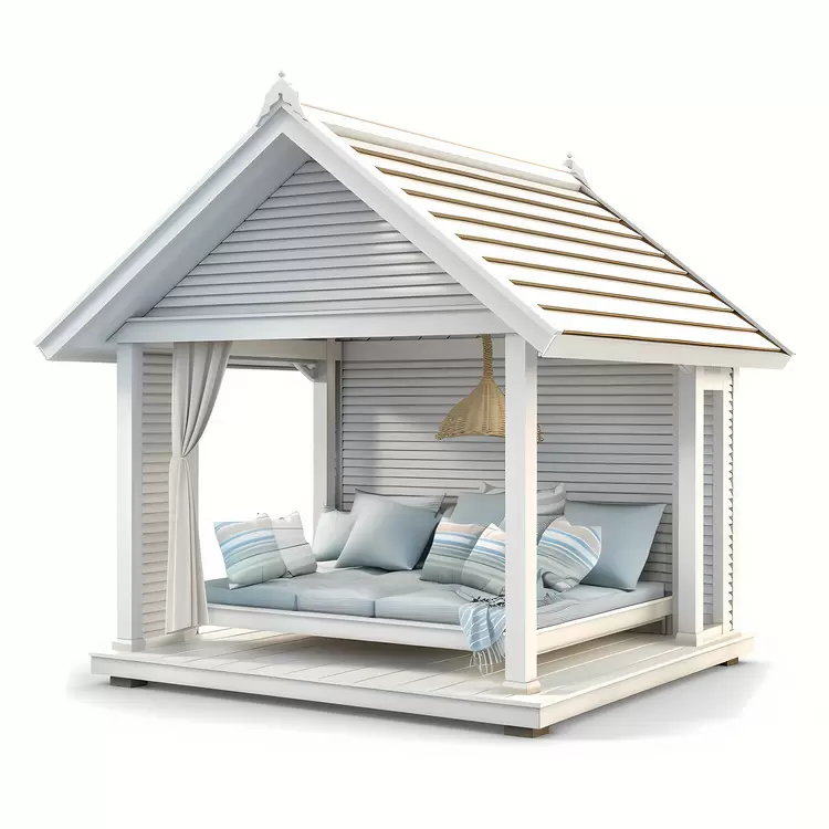 Outdoor furniture White hut Rope hammock summer house pavilion