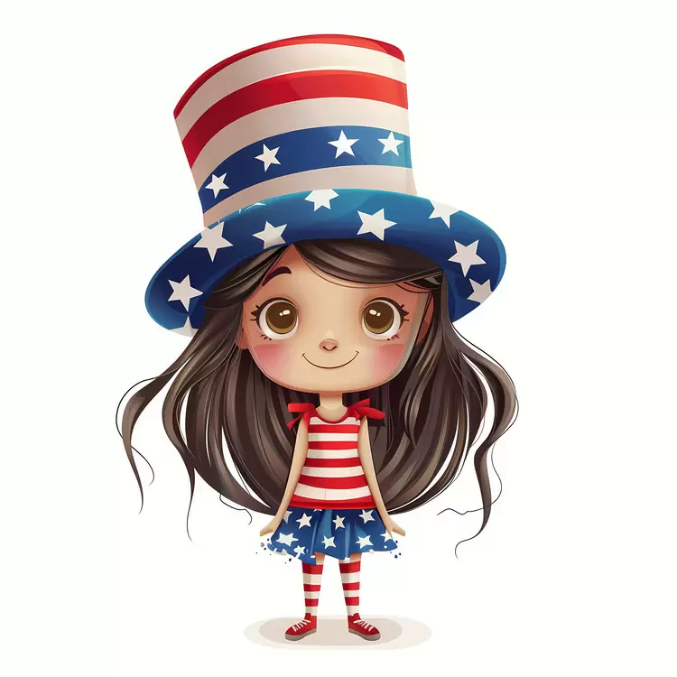 July 4th Cartoon Graduation Gift Summer Holiday Flag