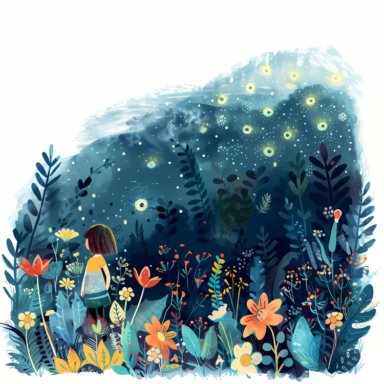 girl summer night whimsical night sky stars