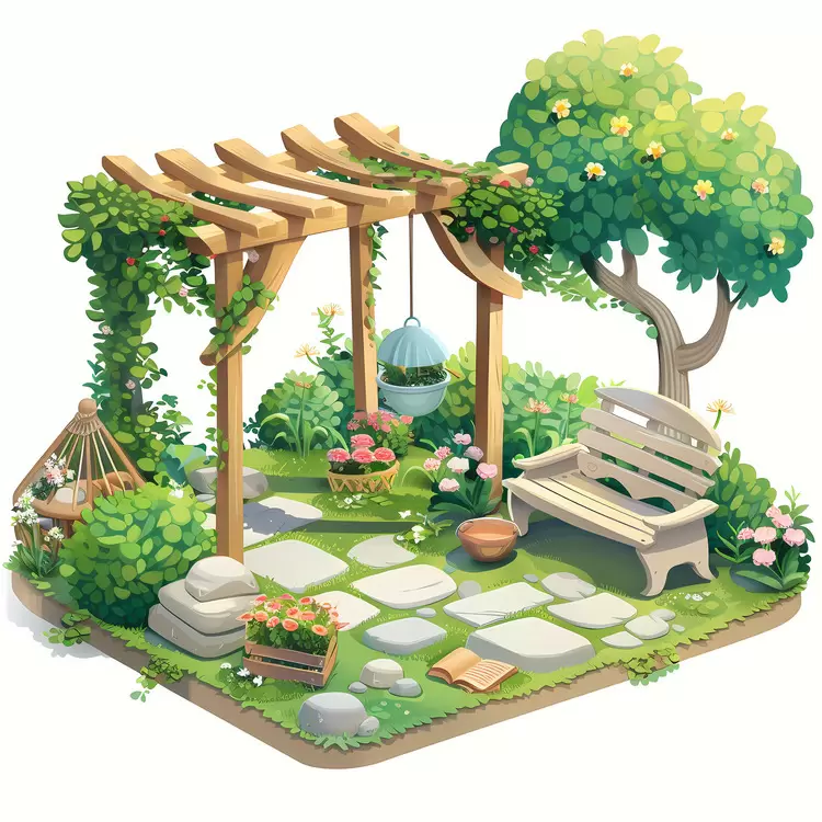 Patio Pagoda Furniture Grotto Flowers