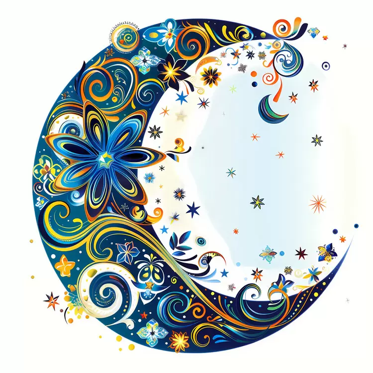 Swirl Blue Flower Yellow Turquoise