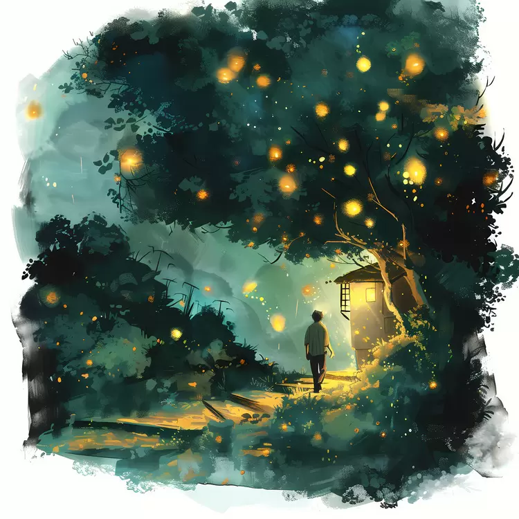 Ghost fireflies eerie ghostly summer night haunting