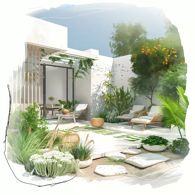 landscaping plants summer yard greenery outdoor space