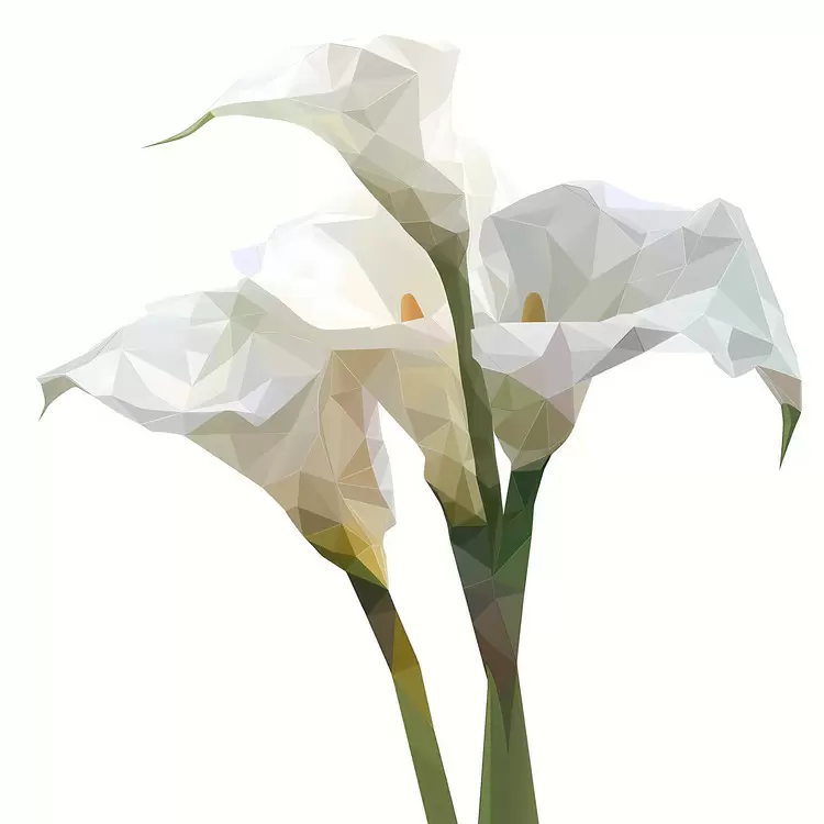 flower low polygon elegant round delicate