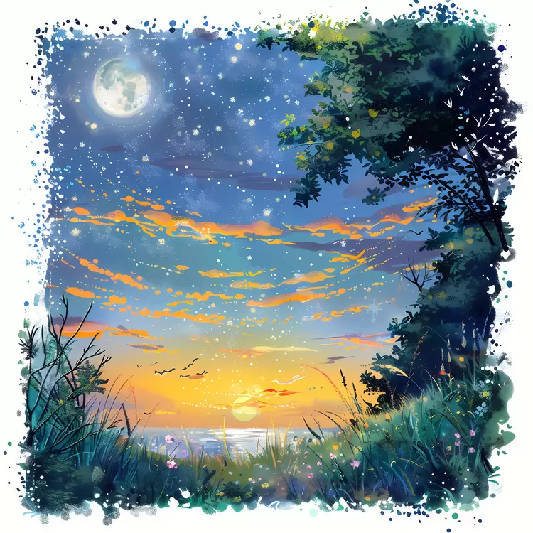 clouds summer night landscapes nature nighttime