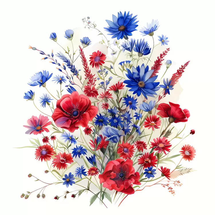 seasonal flora colorful blooms flower arrangement 4th of July