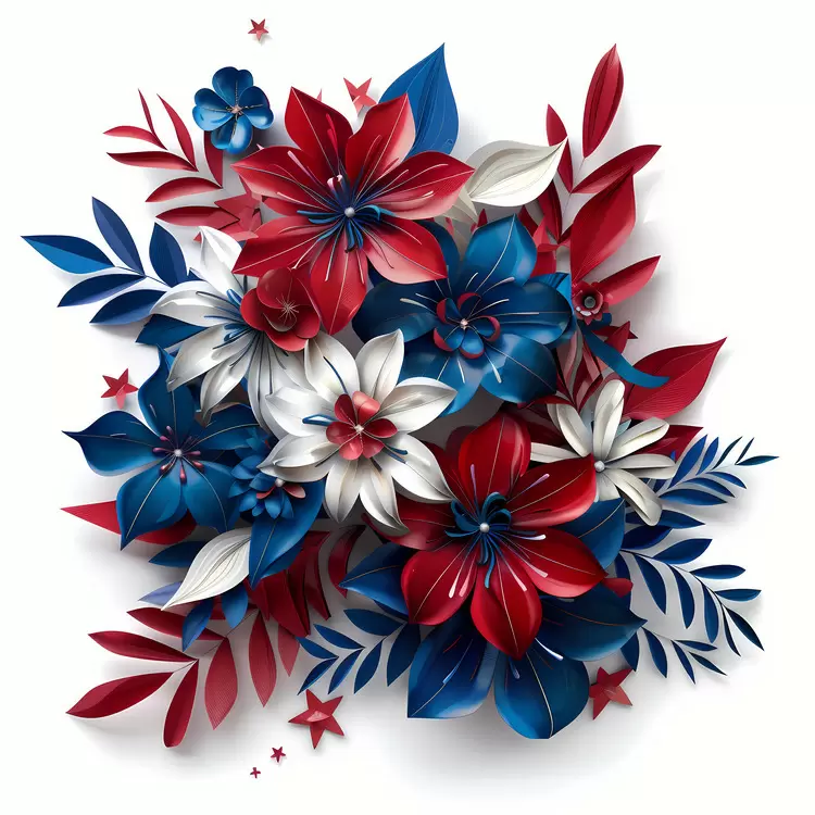 patriotic bouquet american flag stars and stripes red white and blue flowers patriotic artwork