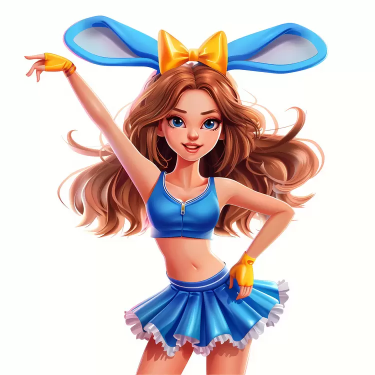 standing up bunny ears hand on hips standing still smiling