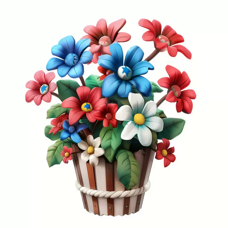 wooden blooms 4th of July floral flower