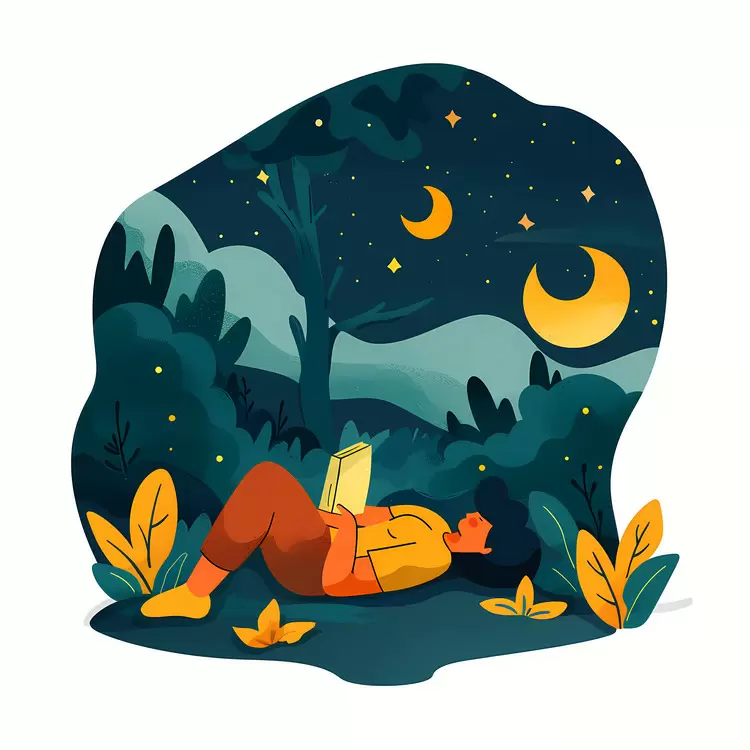 Woman Nature Person Book summer night