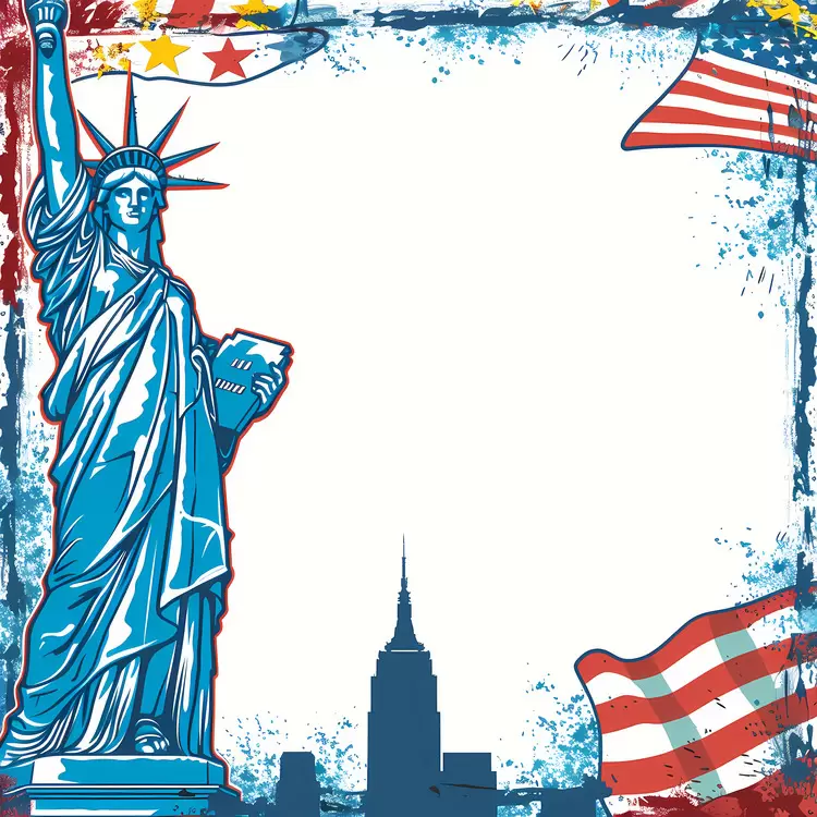 New York City United States flag Statue of Liberty American Flag Background