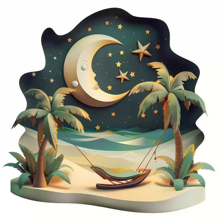 Island Celestial Luna Moon Sailboat