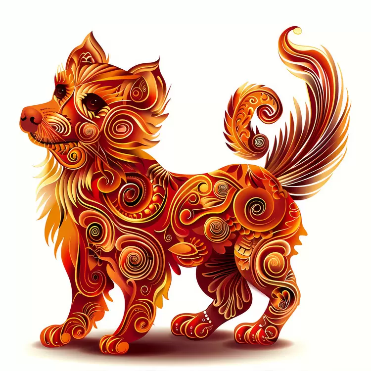 Chinese Zodiacs Decorative Art Nouveau Ornate Patterns
