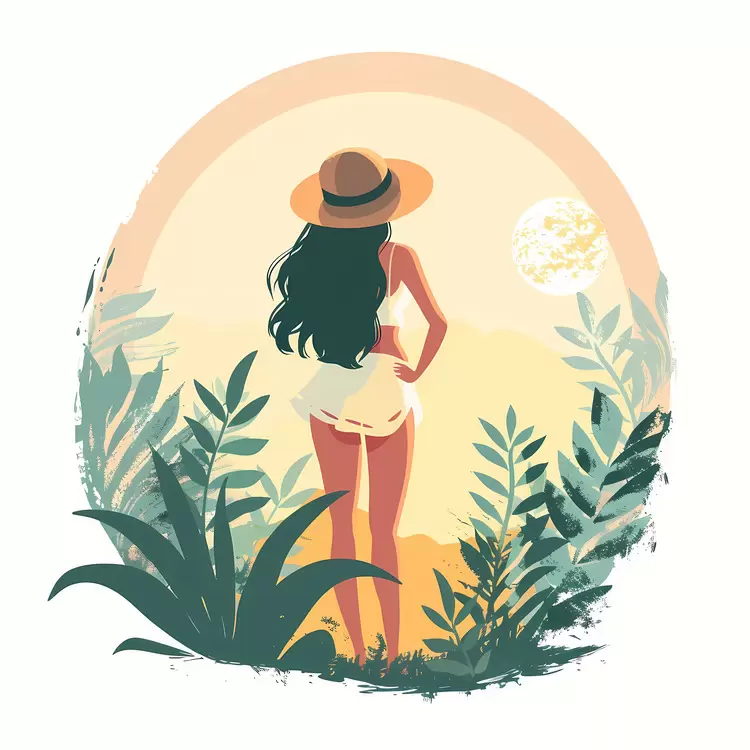 romantic tropical greenery landscape summer morning