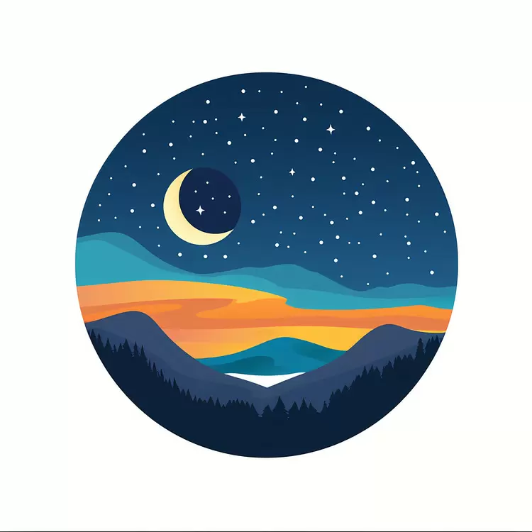 forest night sky moonlight clouds
