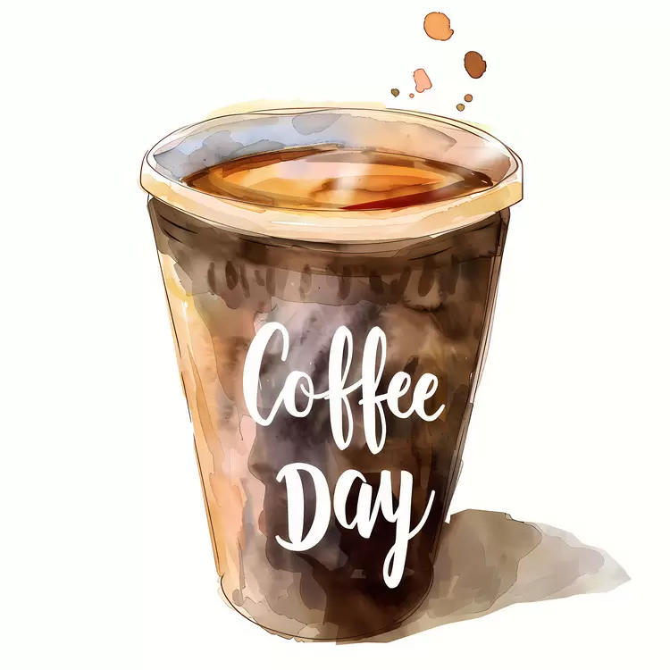 coffee cup International Coffee Day black and white artistic vintage
