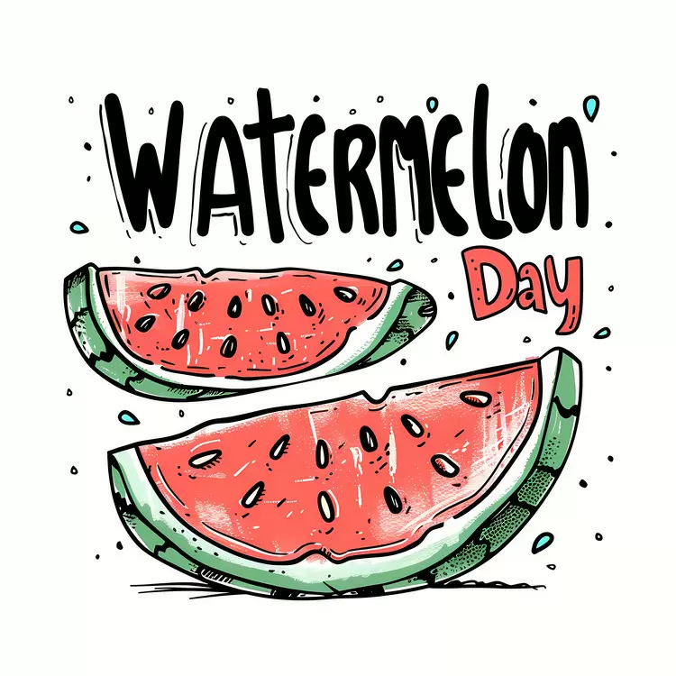 Watermelon Day slice fruit vector art