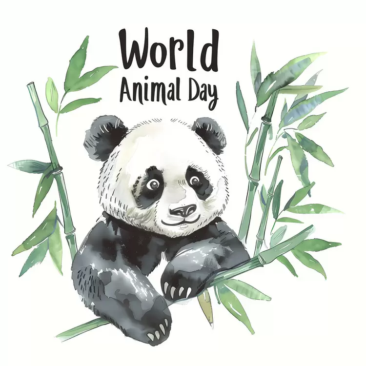 black and white illustration floral background wildlife theme bamboo tree panda bear