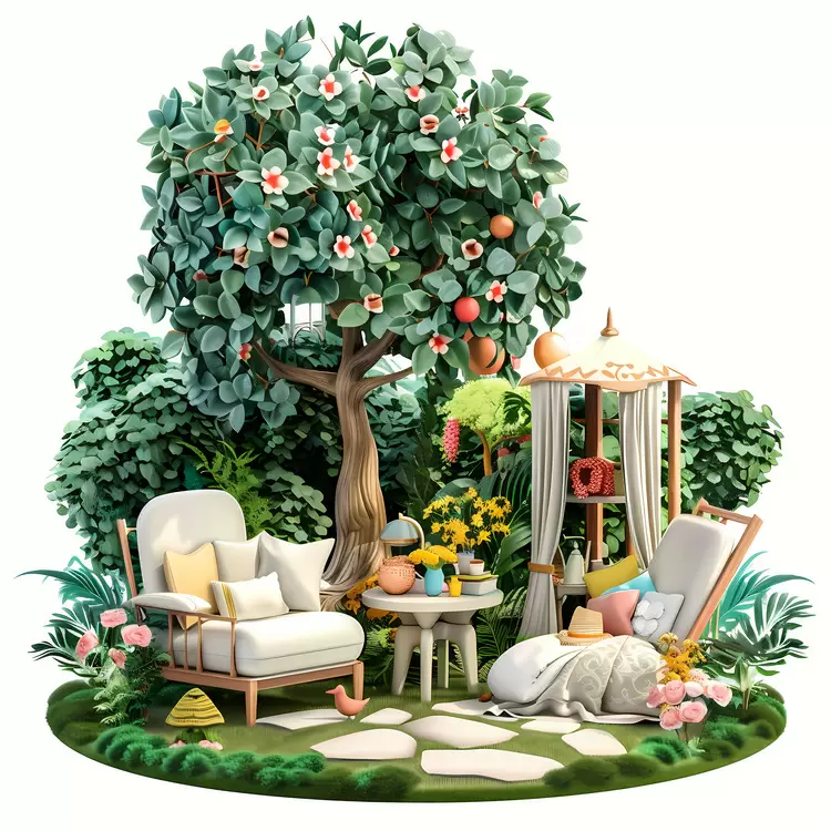 Couches White background Oranges Garden Flowers