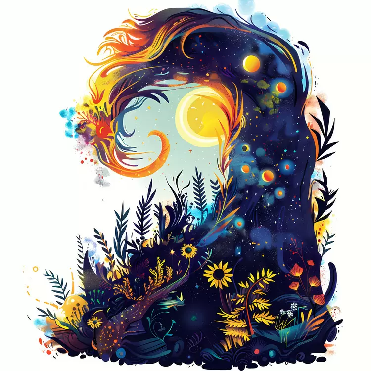 sun cactus hills summer night woman