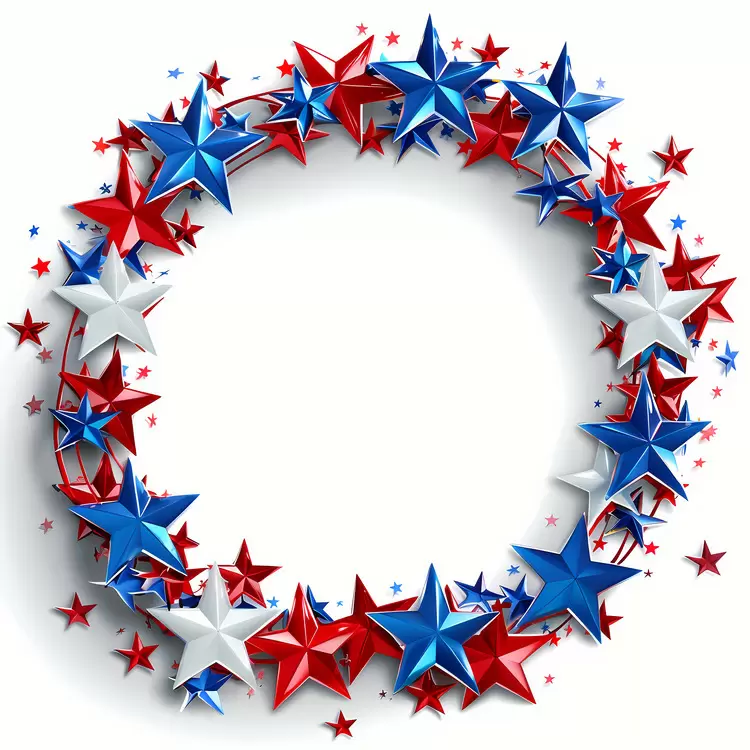 4th of July patriotic frame woven circle