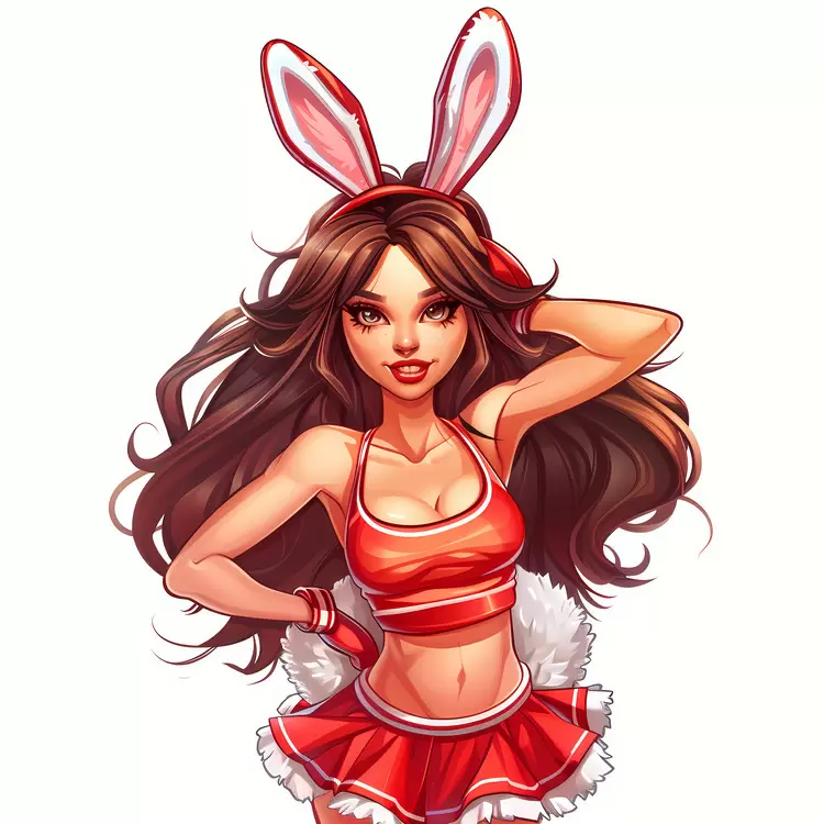 Cheerleaders Easter Bunny ears Bunnies Cartoon