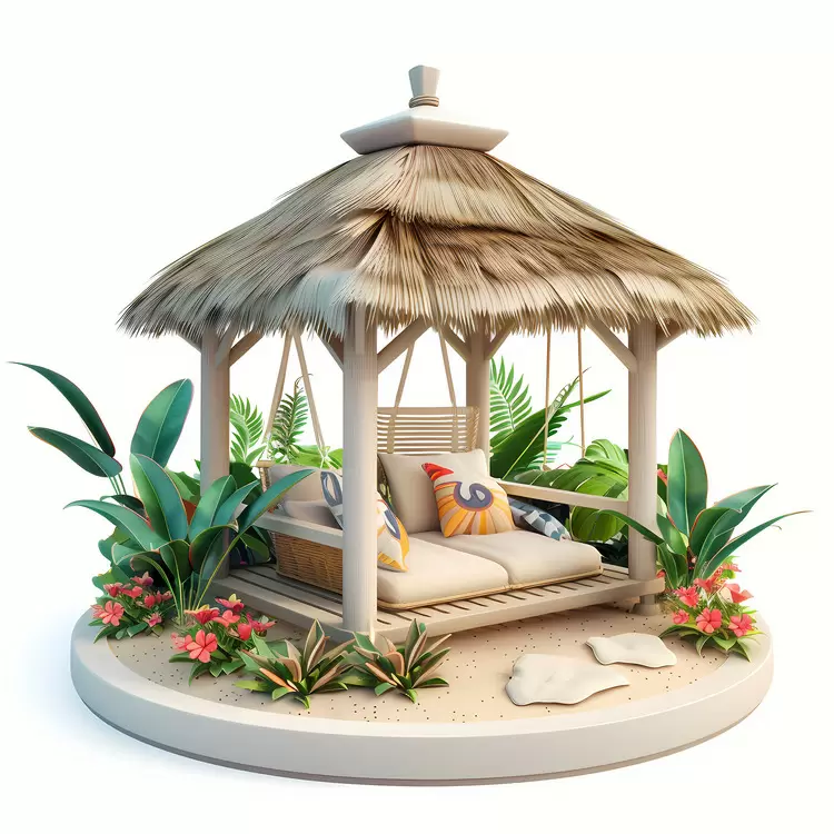 Cozy Hammock bed Parasol Tropical summer house