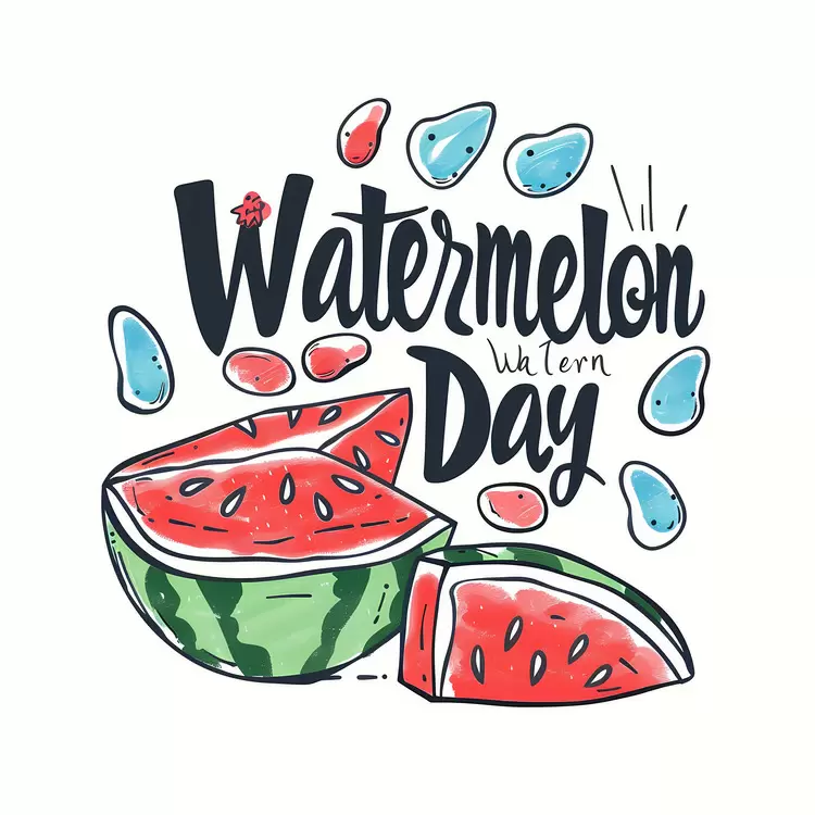 Watermelon Day slice lemon red fruit
