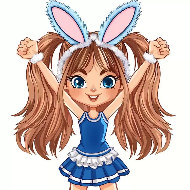 childhood girl in costume cute easter