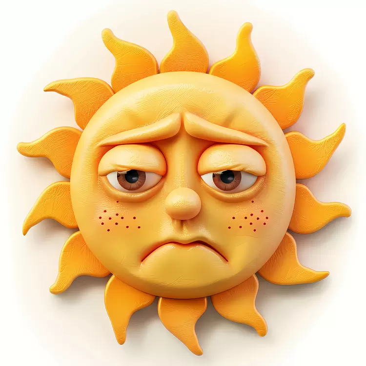 Depressed face Emotional sun Melancholic face Anxious face