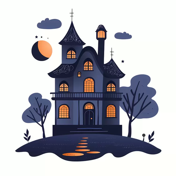 Gothic architecture Nighttime Creepy and eerie Tall and dark building Dark and mysterious