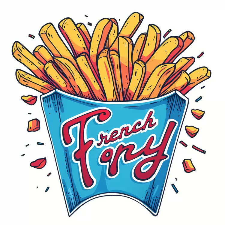 retro design playful fast food potatoes takeout