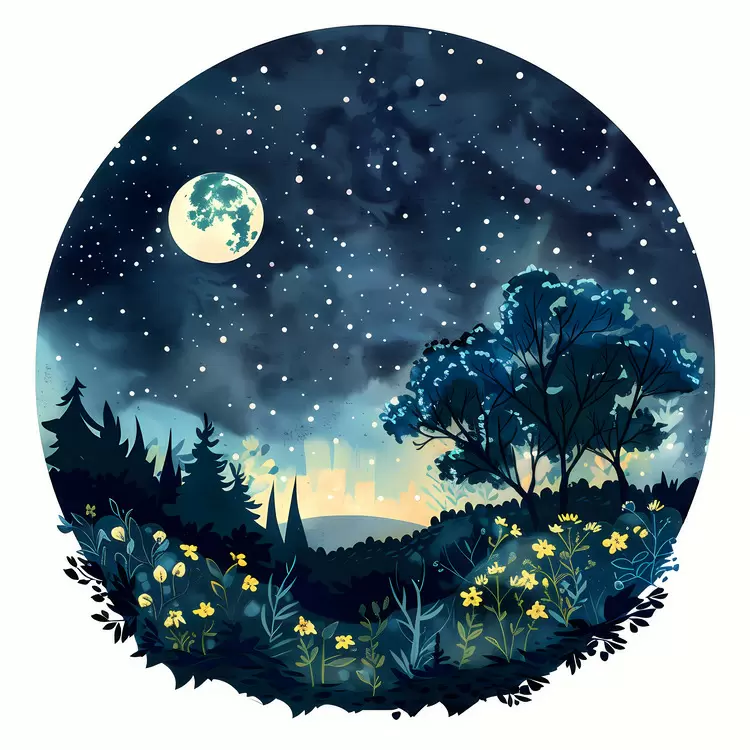 lush trees cityscape natural beauty forest night sky