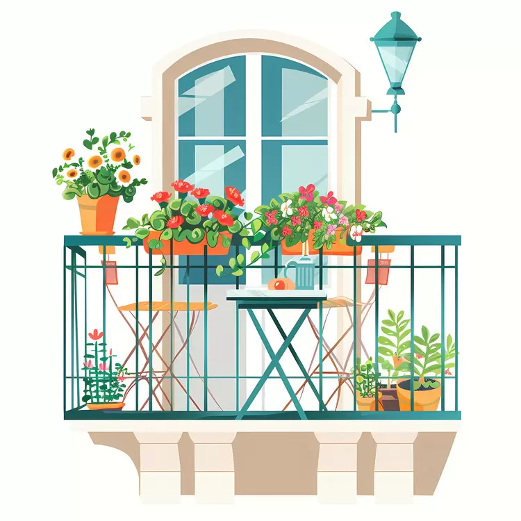 plants planters window sill balcony furniture