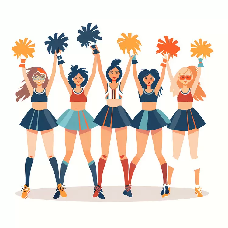 group Cheerleaders athletes squad