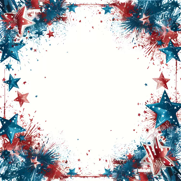 Festive frame Patriotic decoration Stars and stripes Independence day