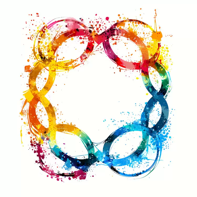 vibrant joyful frame whimsical splashy