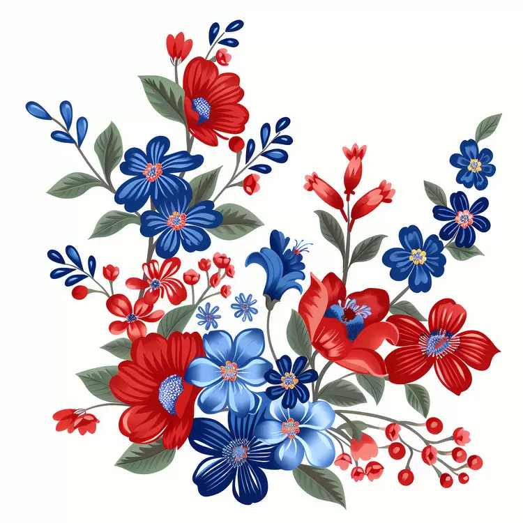 Flowers Hand-painted art Craft Red Botanical art