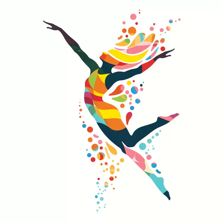 modern whimsical dancer abstract vibrant