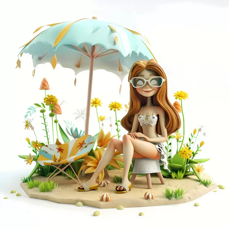 beach summer relaxation flowers sand