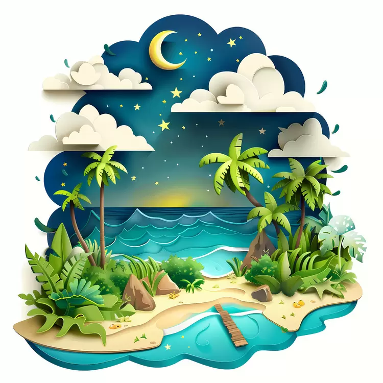 Moon Ocean Lagoon Island River