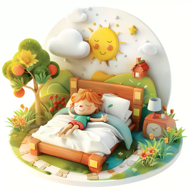 Nighttime in a cartoon world Human Colorful and vivid Cartoonish Rendering with light