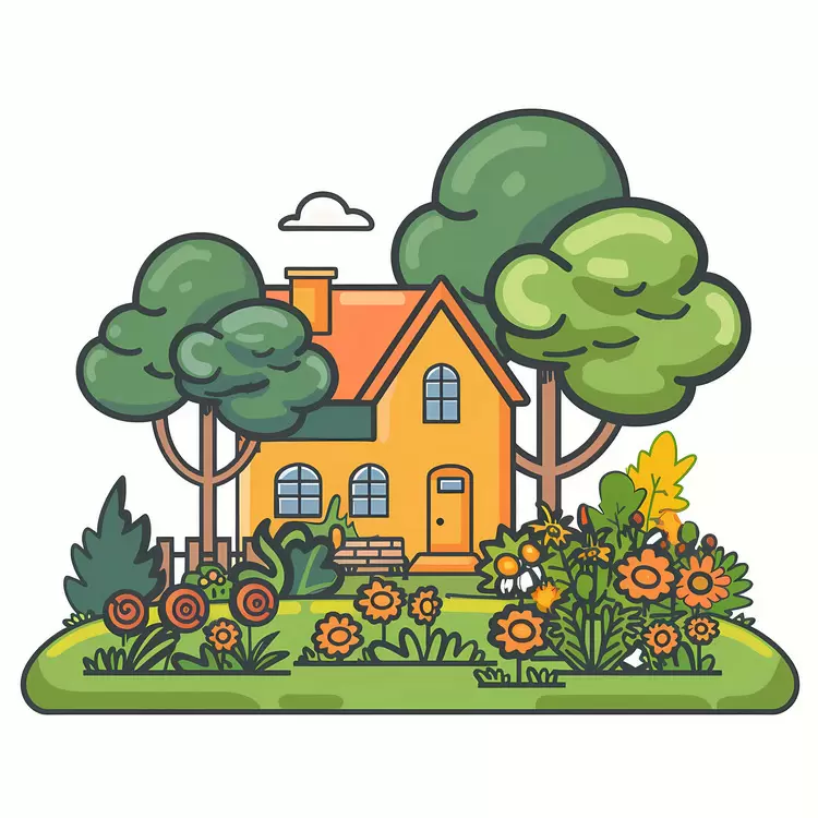 Landscape Garden Home Flowers House