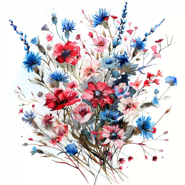 White and Blue Red Romantic 4th of July Wiltshire Garden