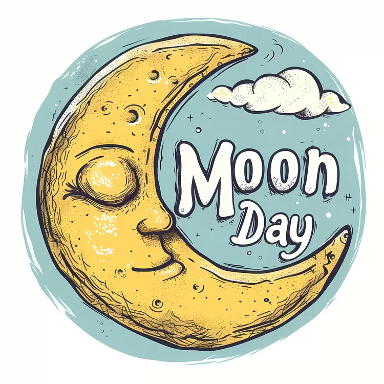 round sweet peaceful Moon Day sleeping
