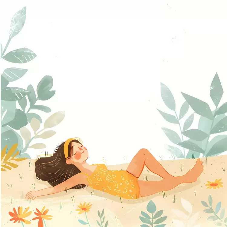 summer morning happy lounging beach