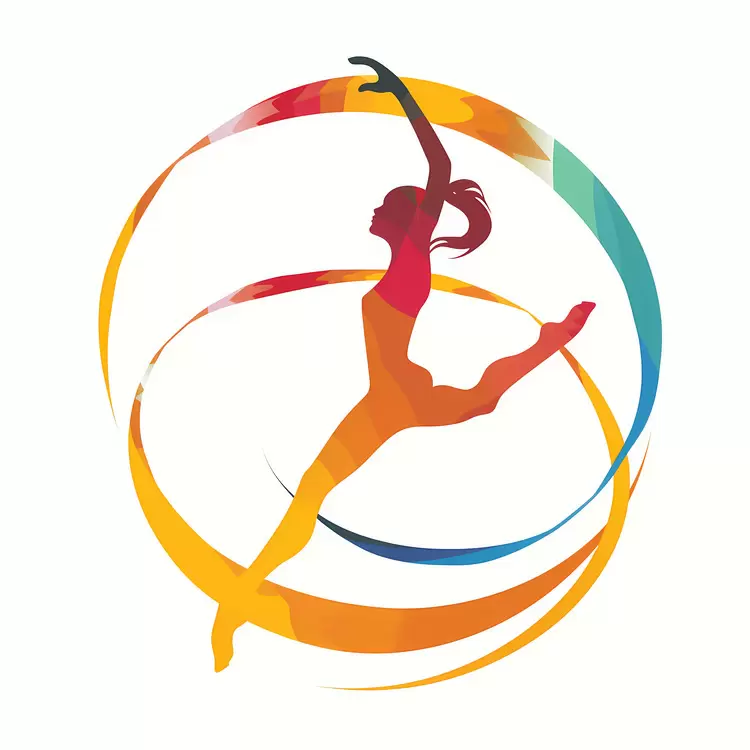 dynamic figure Olympic Rhythmic gymnastics balancing act energetic
