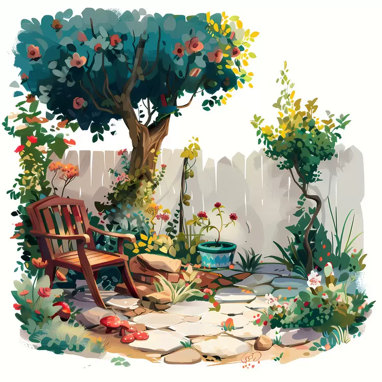 floral vibrant tranquil relaxing garden