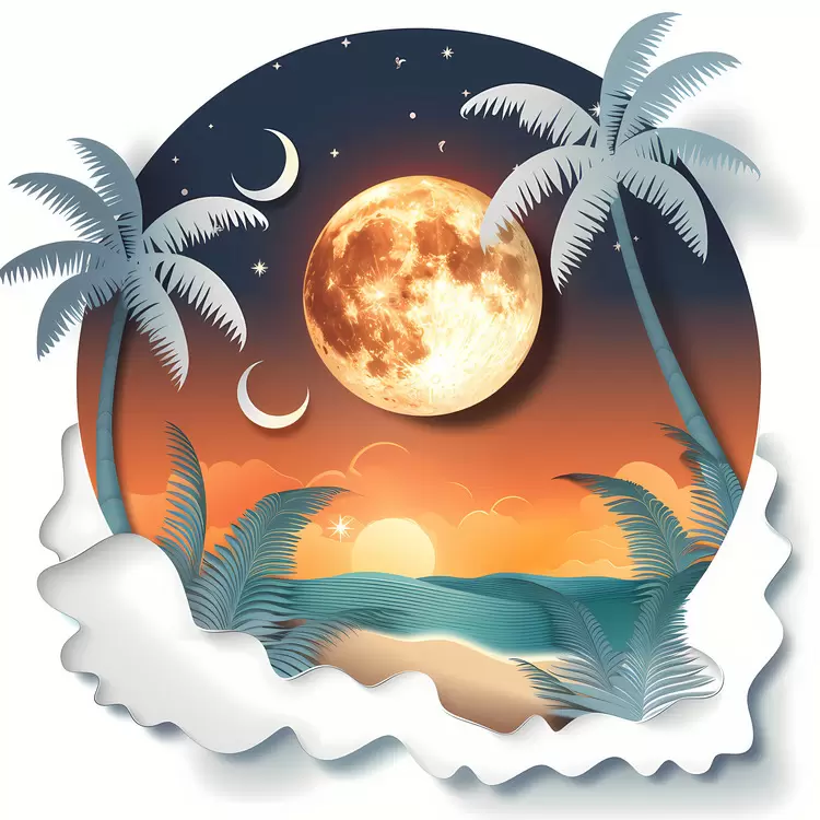paper cutting art scrapbooking palm trees
