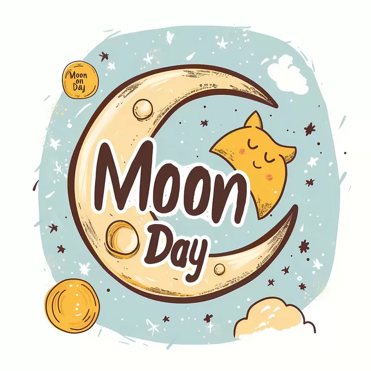 sky moon day cat whimsical